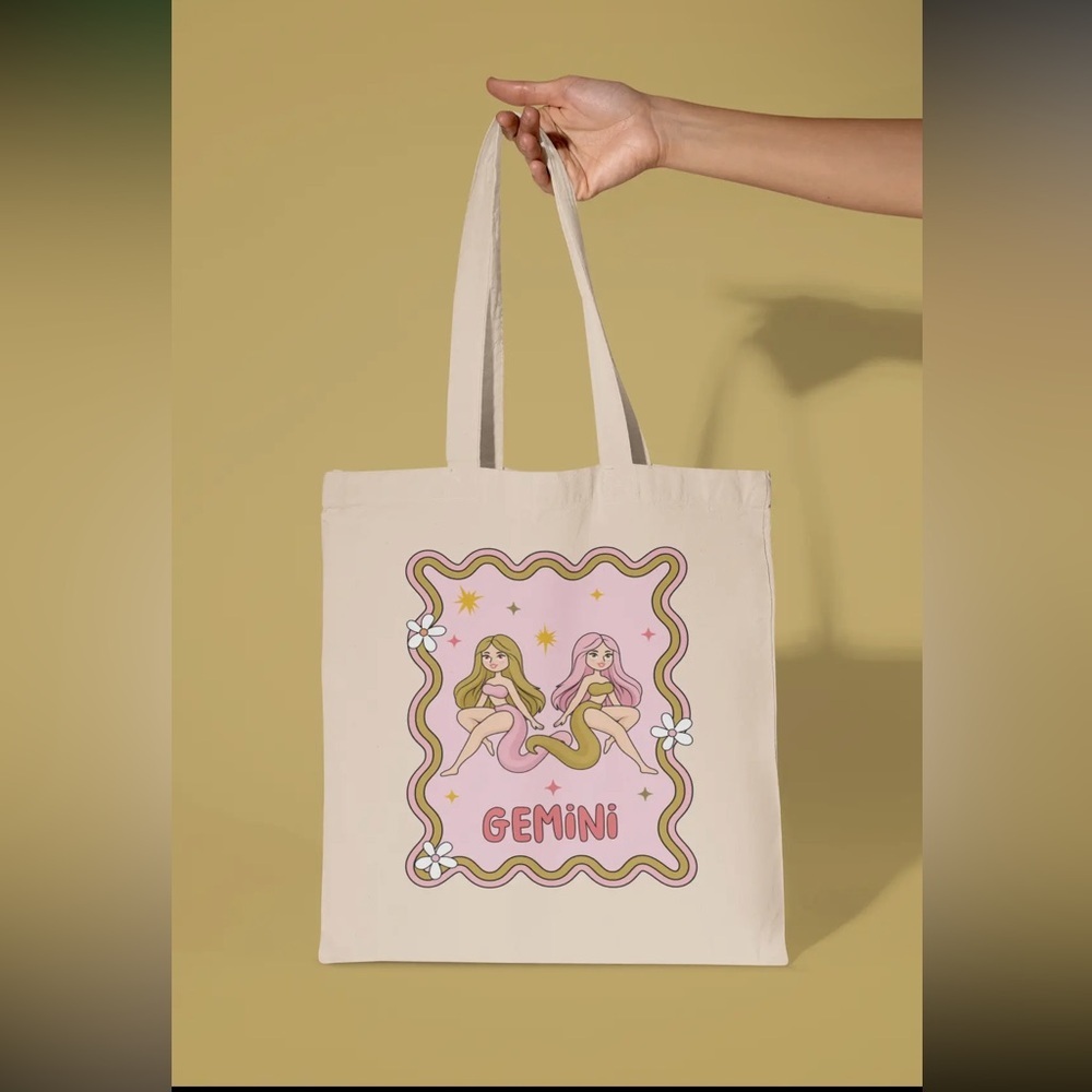 Colorful Zodiac Beige Tote Bag